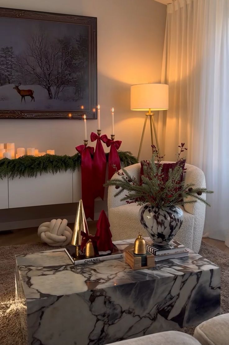 Luxury Χριστουγεννιάτικος στολισμός για σαλόνι και τραπεζαρία