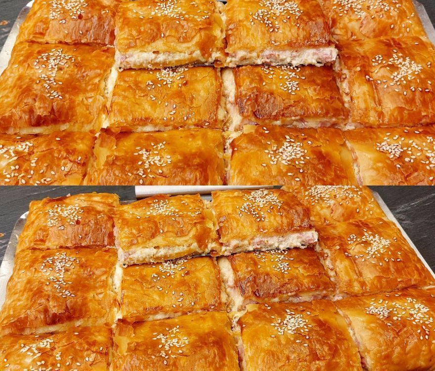 Συνταγή για ζαμπονοτυρόπιτα με ένα υλικό έκπληξη που την κάνει ζουμερή χωρίς να πανιάζει