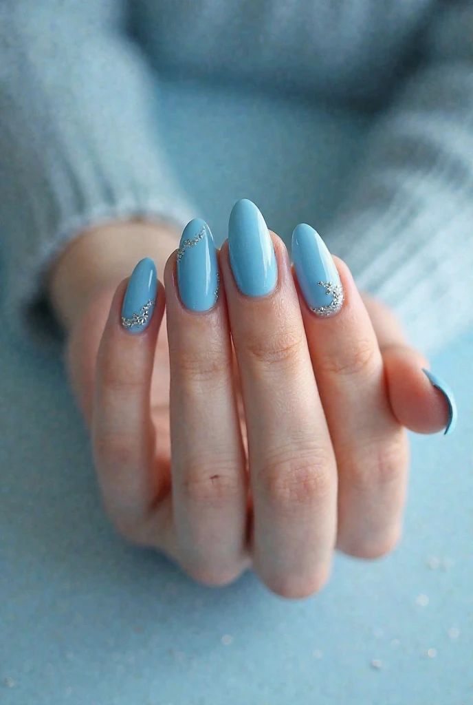 icy blue nails-με-ασημί σχέδια- icy blue nails-με-ασημί σχέδια-