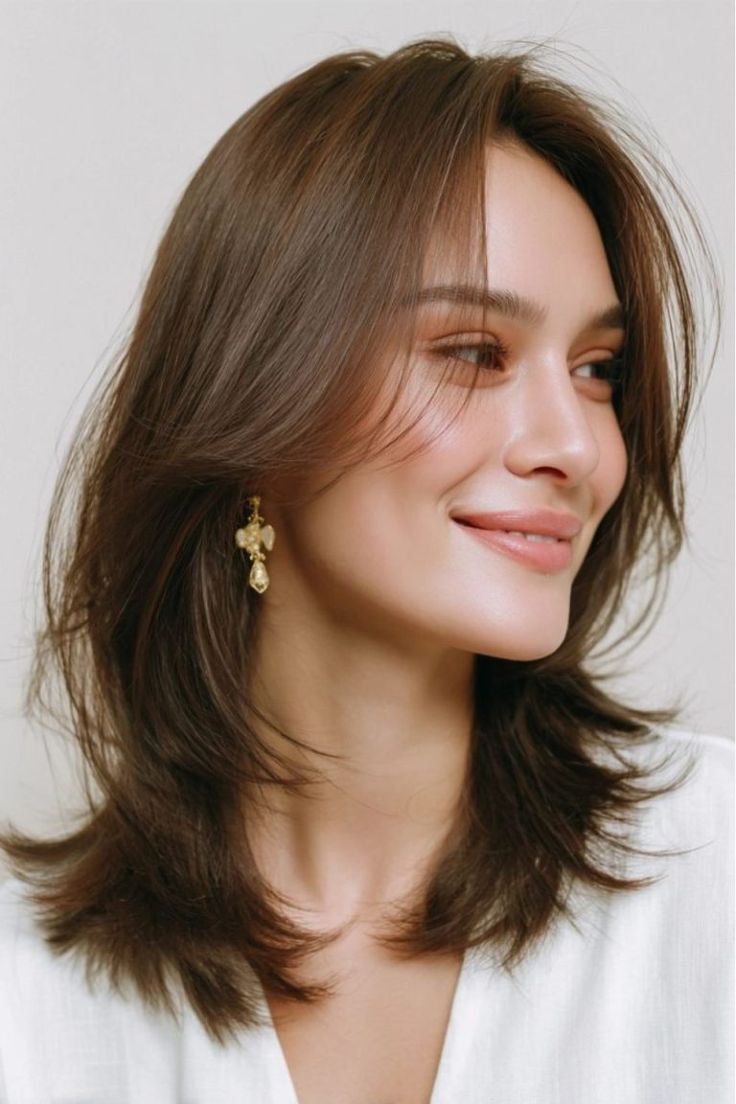 Midi flick-σε-καστανά-ίσια-μαλλιά-