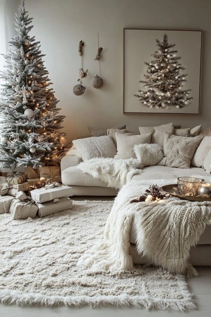 Ιδέες στολισμού για μικρό σαλόνι τα Χριστούγεννα