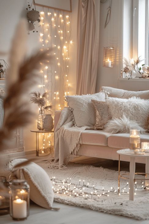 Ιδέες στολισμού για μικρό σαλόνι τα Χριστούγεννα