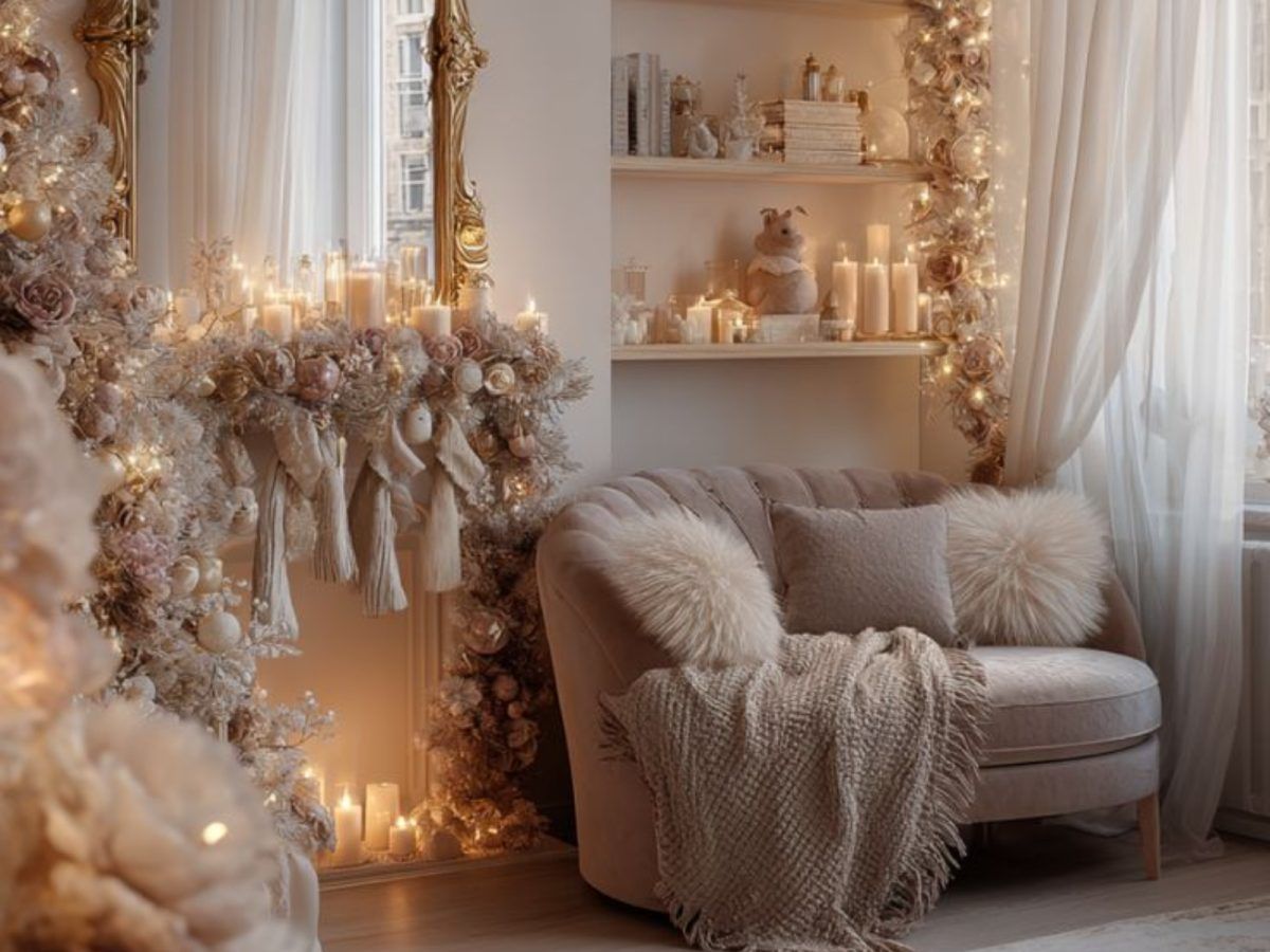 Ιδέες στολισμού για μικρό σαλόνι τα Χριστούγεννα