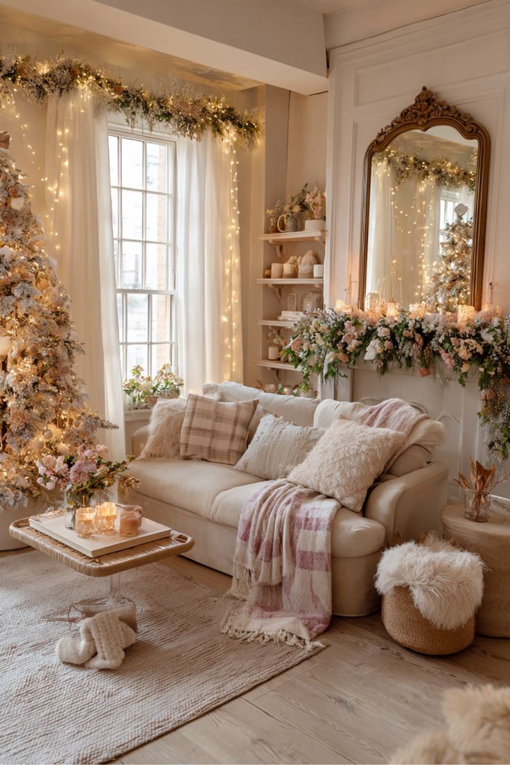Ιδέες στολισμού για μικρό σαλόνι τα Χριστούγεννα