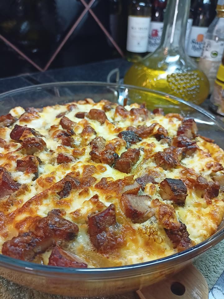 Ομελέτα με τα σουβλάκια που περίσσεψαν