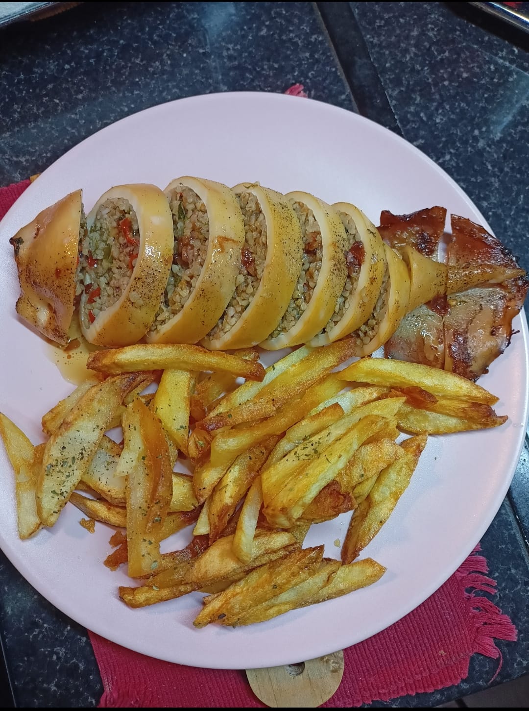 θράψαλα-γεμιστά-με-πατάτες τηγανιτές-