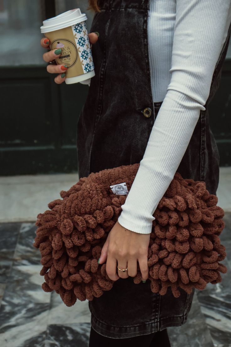 καφέ-puffy-γυναικεία τσάντα- καφέ-puffy-γυναικεία τσάντα-