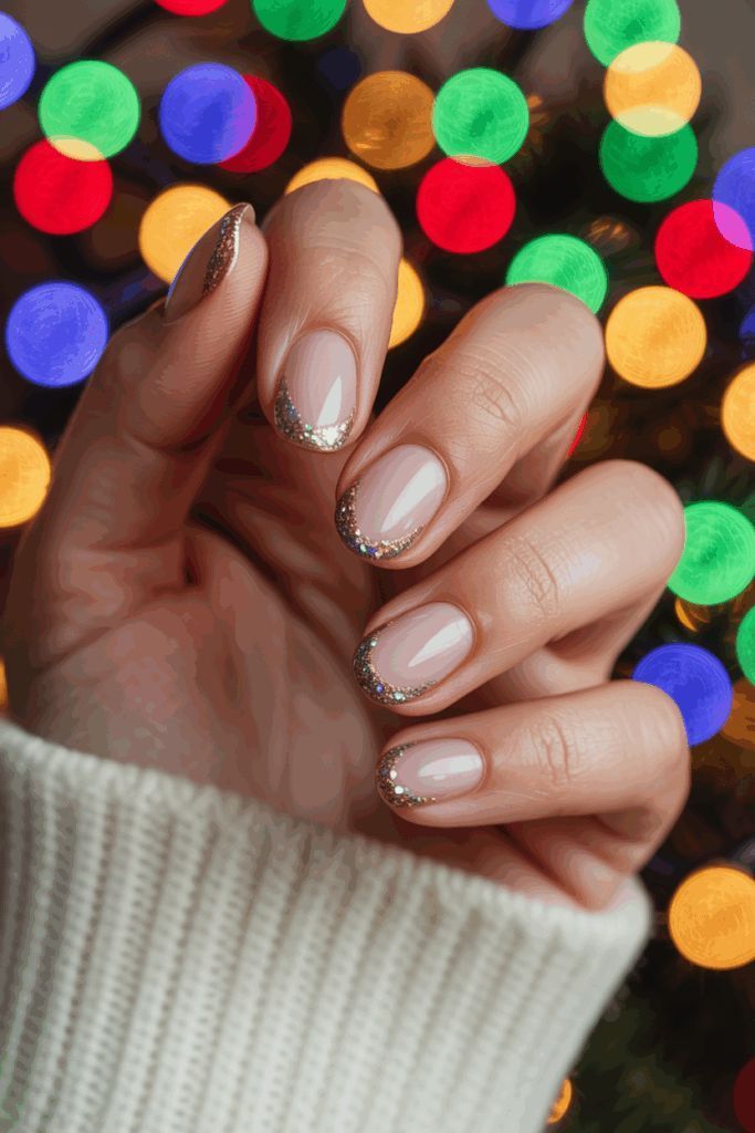 γαλλικό μανικιούρ-με-γκλίτερ-ιδέες- γαλλικό μανικιούρ-με-γκλίτερ-ιδέες-