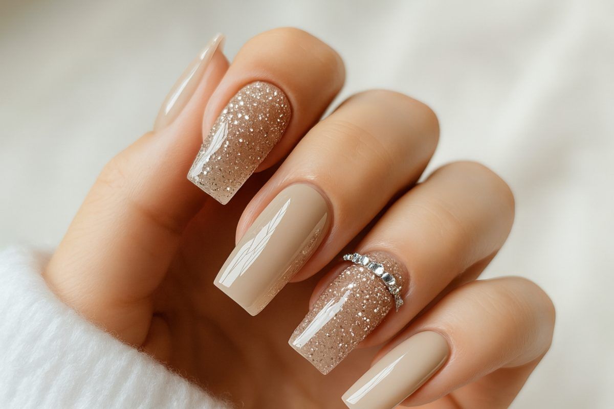 Nude Christmas nails: Τα νύχια που φωνάζουν κομψότητα