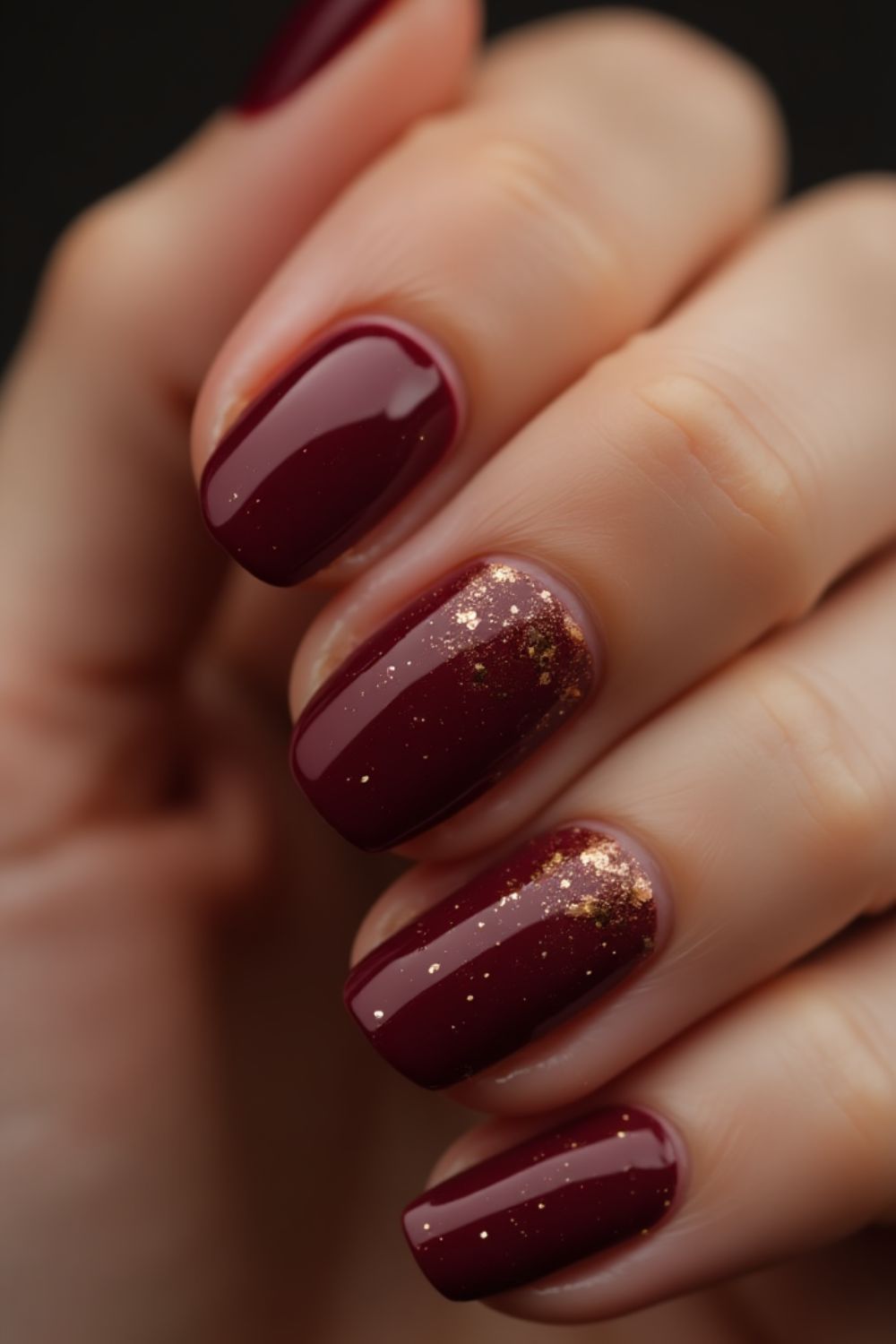 φυσικά-μπορντό-νύχια-με-χρυσά γκλίτερ-ιδέες- φυσικά-μπορντό-νύχια-με-χρυσά γκλίτερ-ιδέες-
