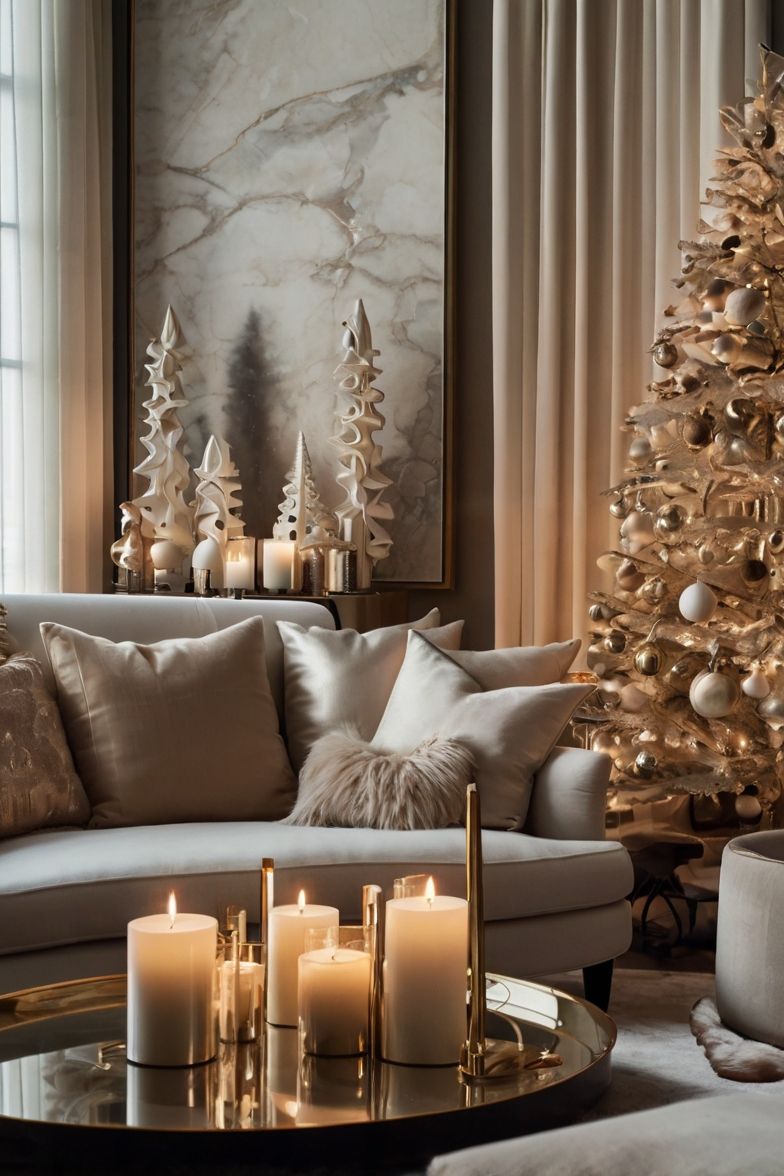 Luxury Χριστουγεννιάτικος στολισμός για σαλόνι και τραπεζαρία