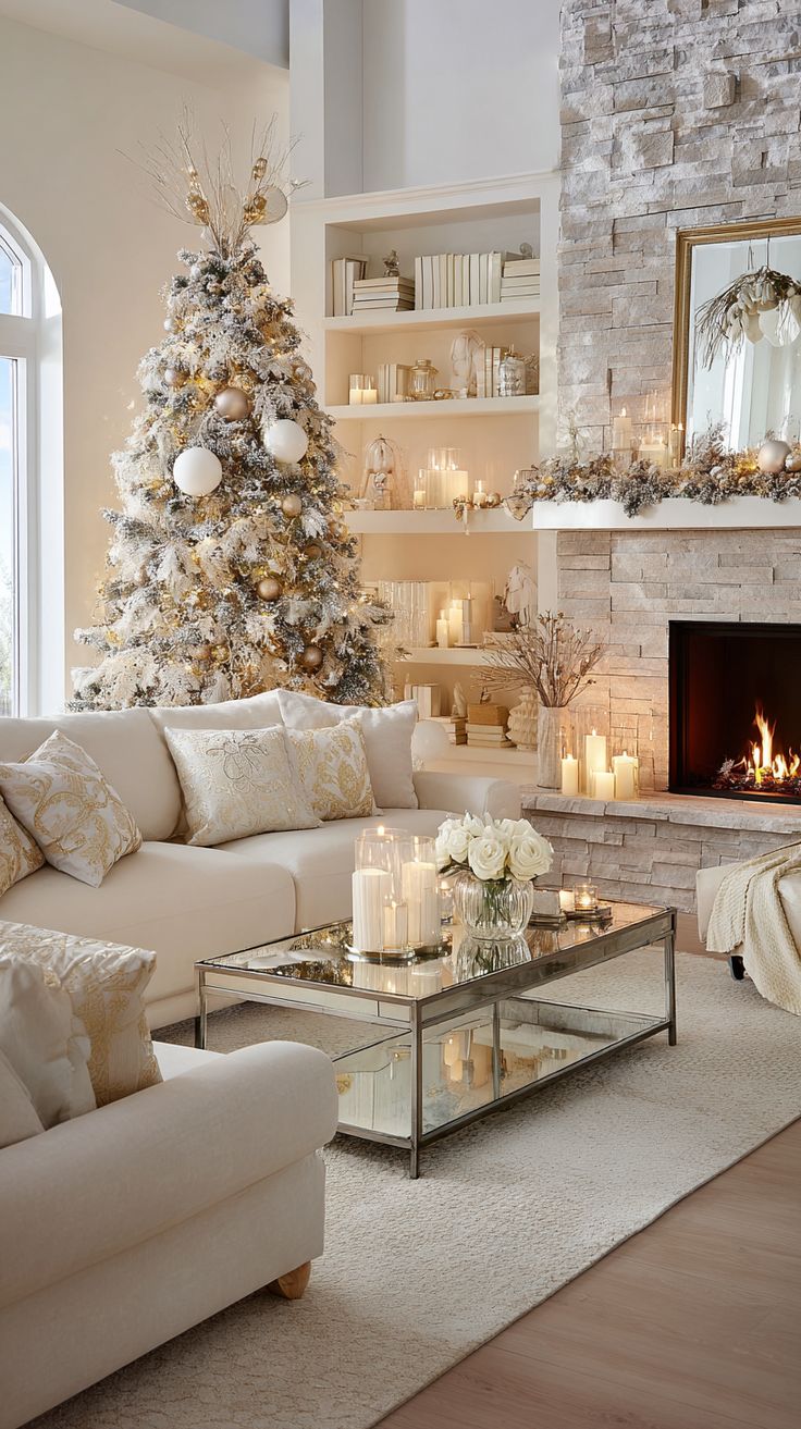 Luxury Χριστουγεννιάτικος στολισμός για σαλόνι και τραπεζαρία