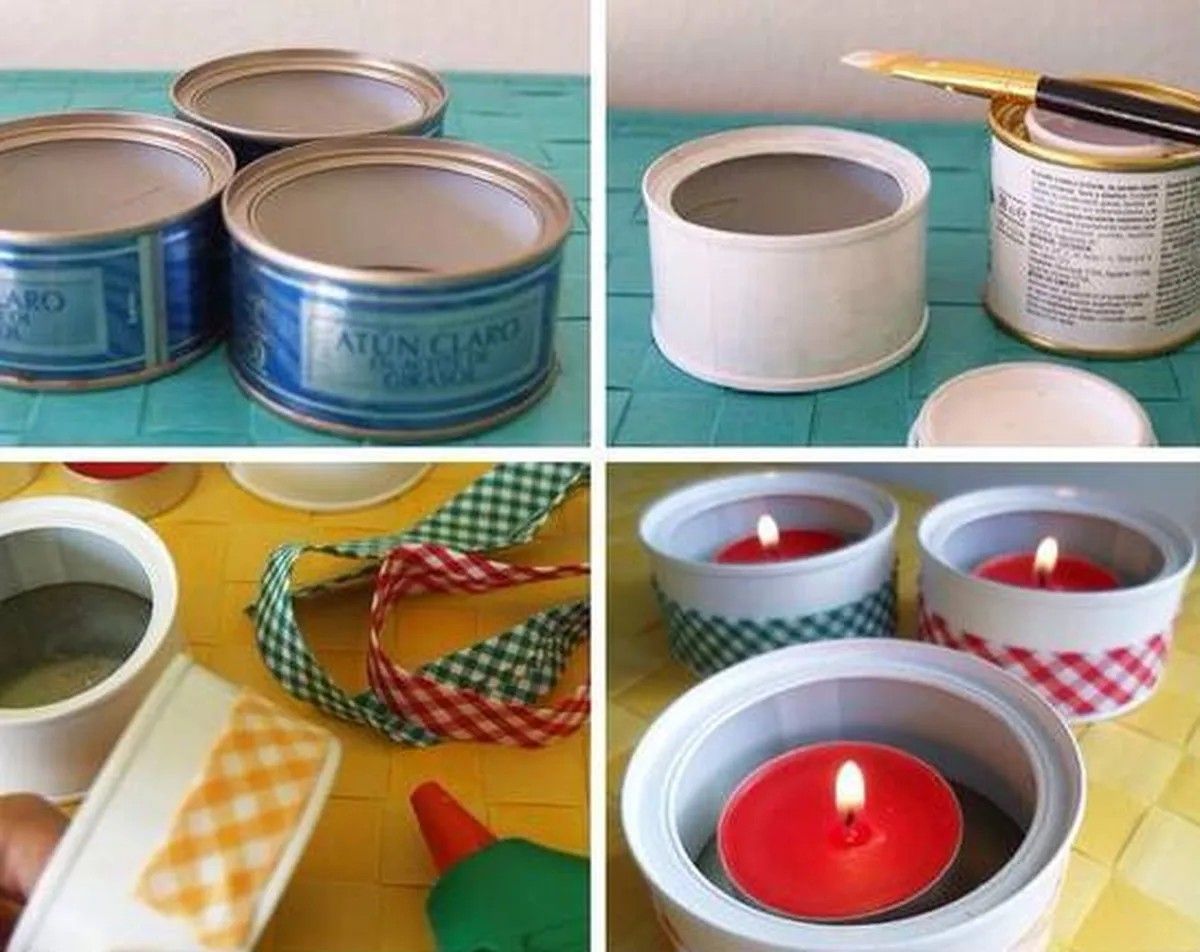 διακοσμητικά-κεριά-από-κονσέρβα τόνου-βήμα βήμα-