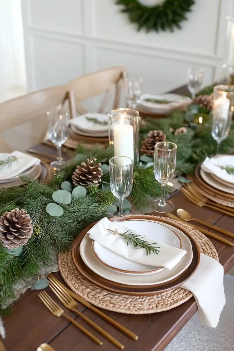 κουκουνάρια-και-κλαδιά-στο-γιορτινό τραπέζι- κουκουνάρια-και-κλαδιά-στο-γιορτινό τραπέζι-