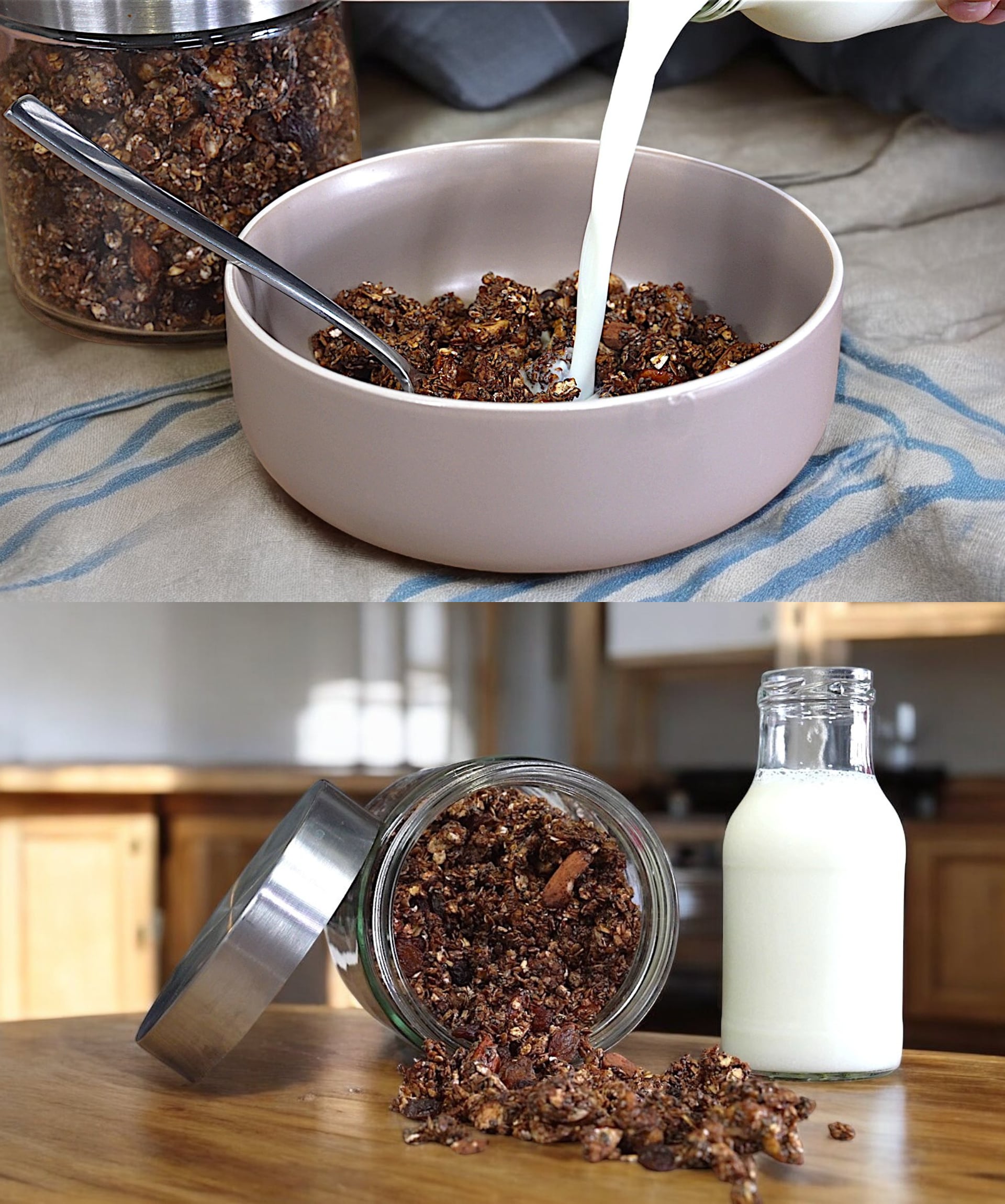 Σπιτική γκρανόλα σοκολάτα για το πρωινό όλης της οικογένειας