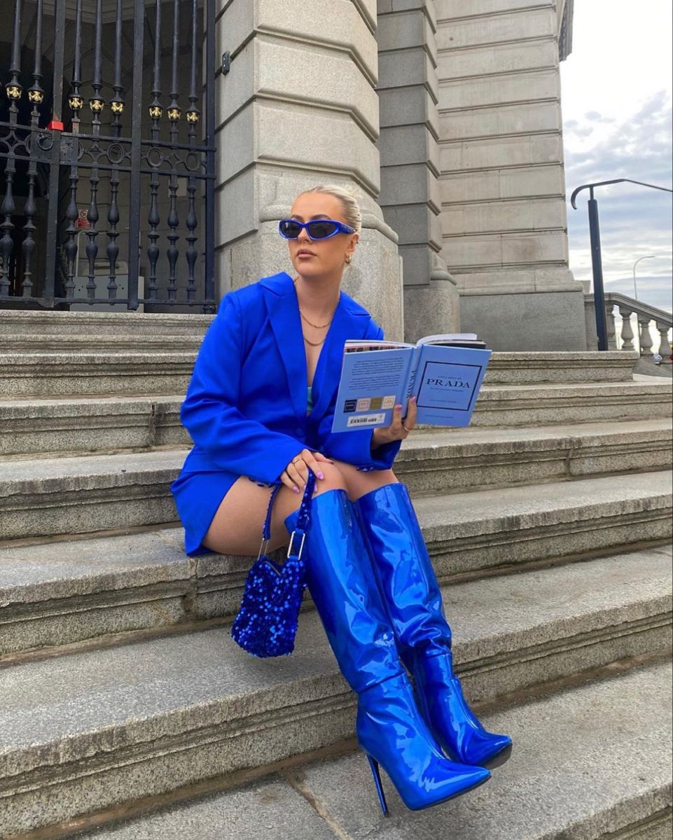 cobalt blue-μπότες-