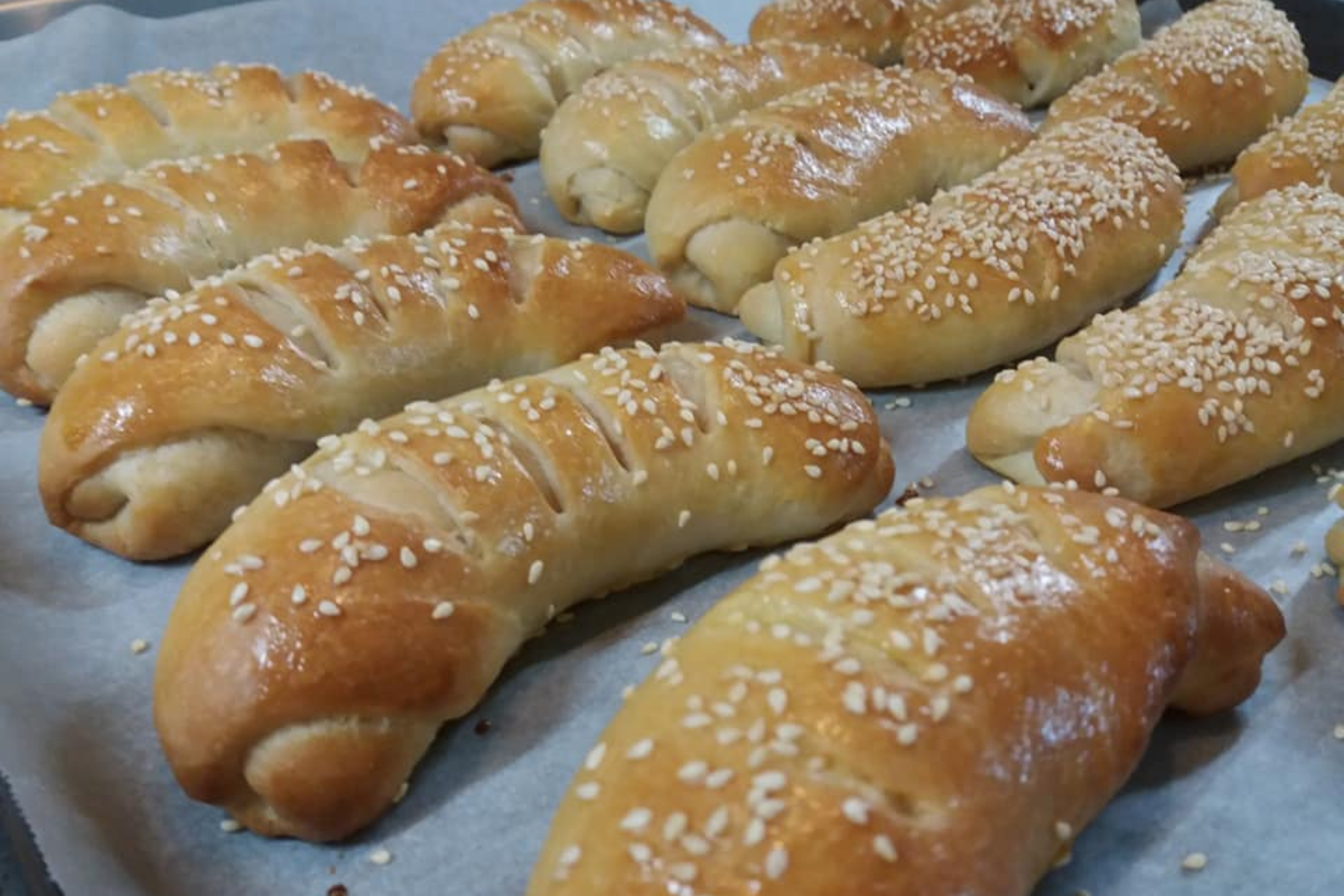 Αλμυρά κρουασανάκια με ζύμη ατσμά για σχολικό κολατσιό