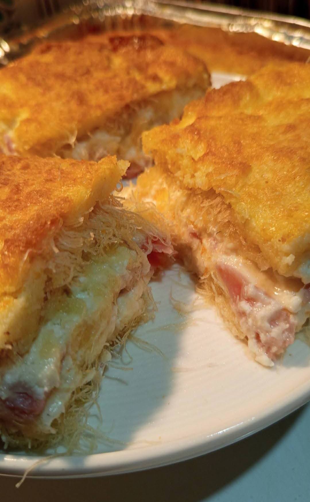 Αλμυρό κανταΐφι-με-τυριά-και αλλαντικά-για-τραπέζι-συνταγή-