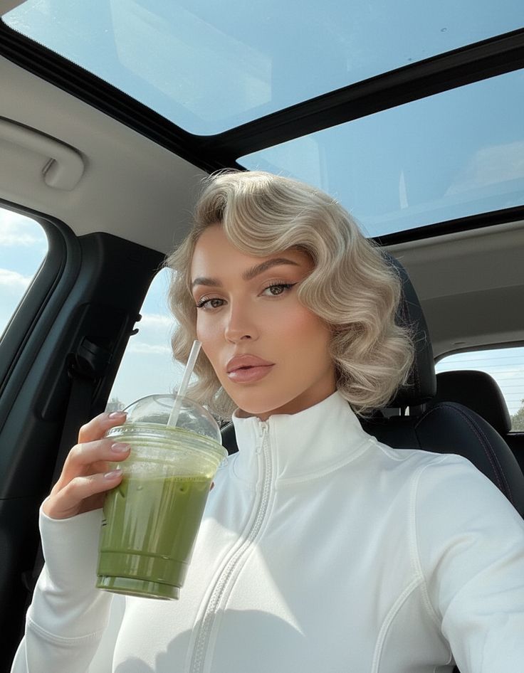 vintage-χτένισμα-σε-καρέ μαλλιά-