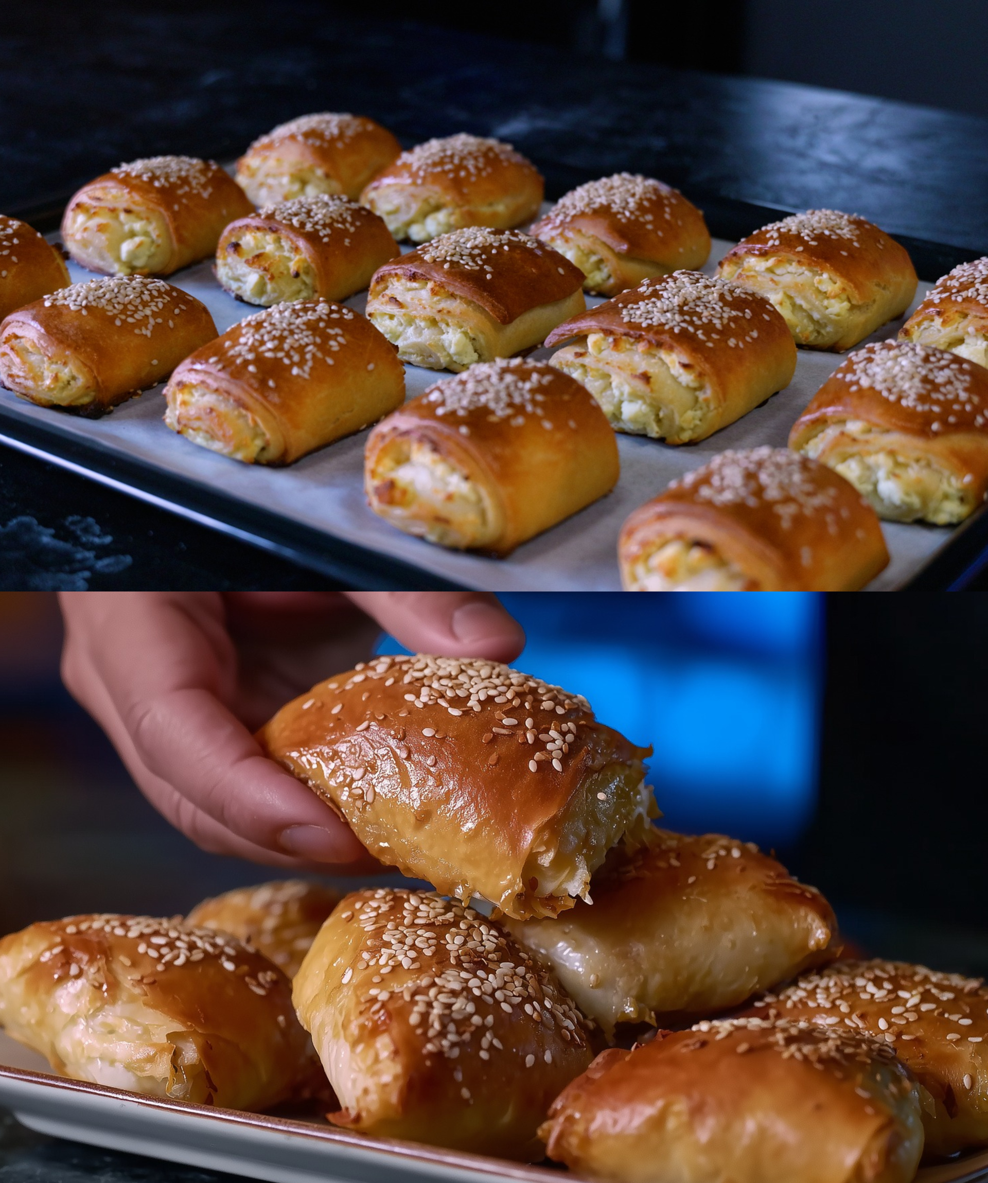 Μπουρεκάκια-τυριού-με σουσάμι-για το ταπεράκι του σχολείου-