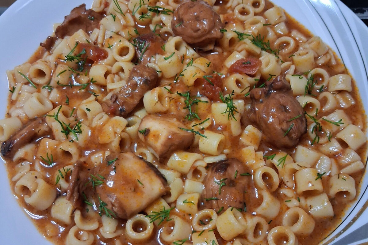 θράψαλα-με-μακαρονάκι κοφτό-