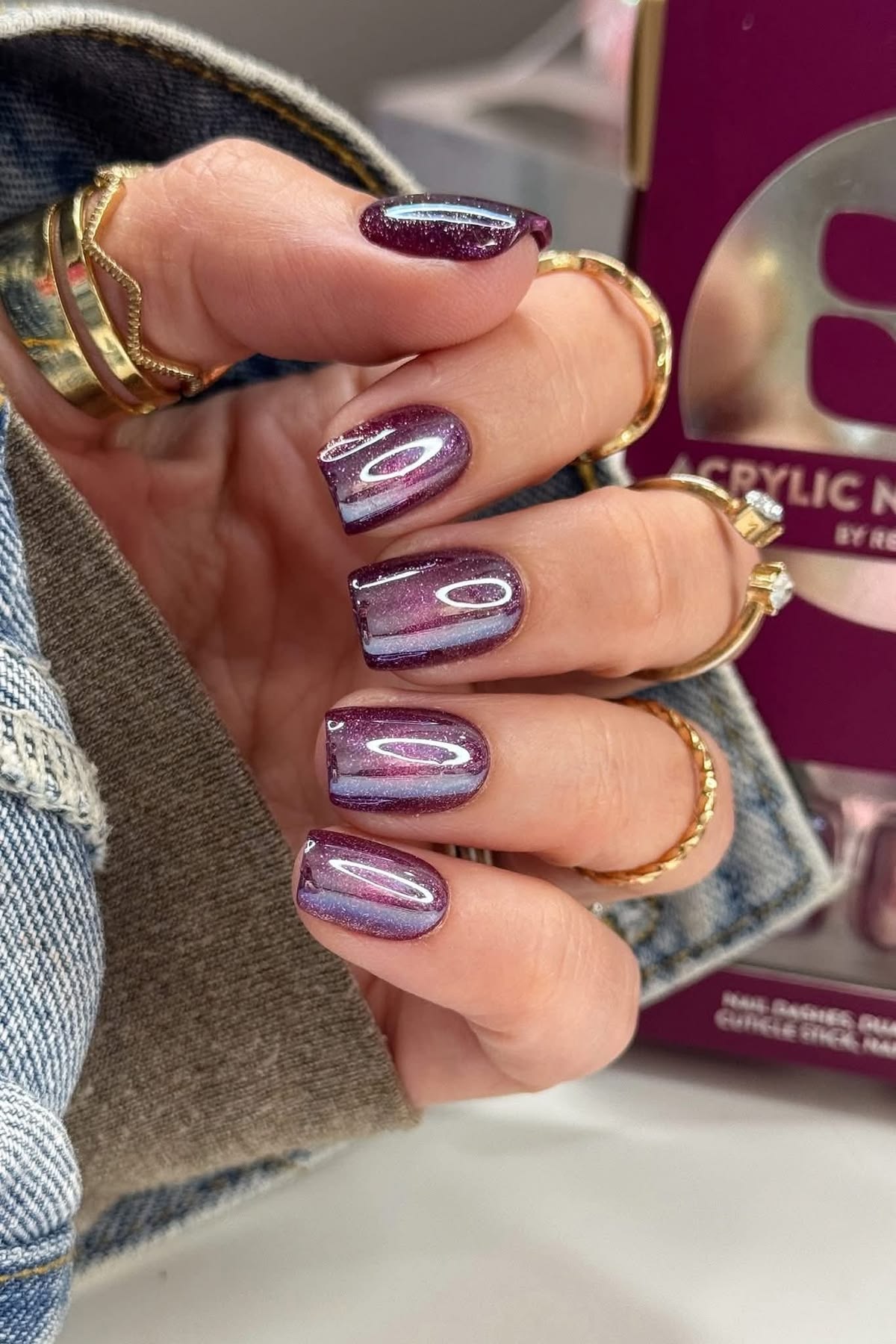 Jelly nails-με-γκλίτερ-