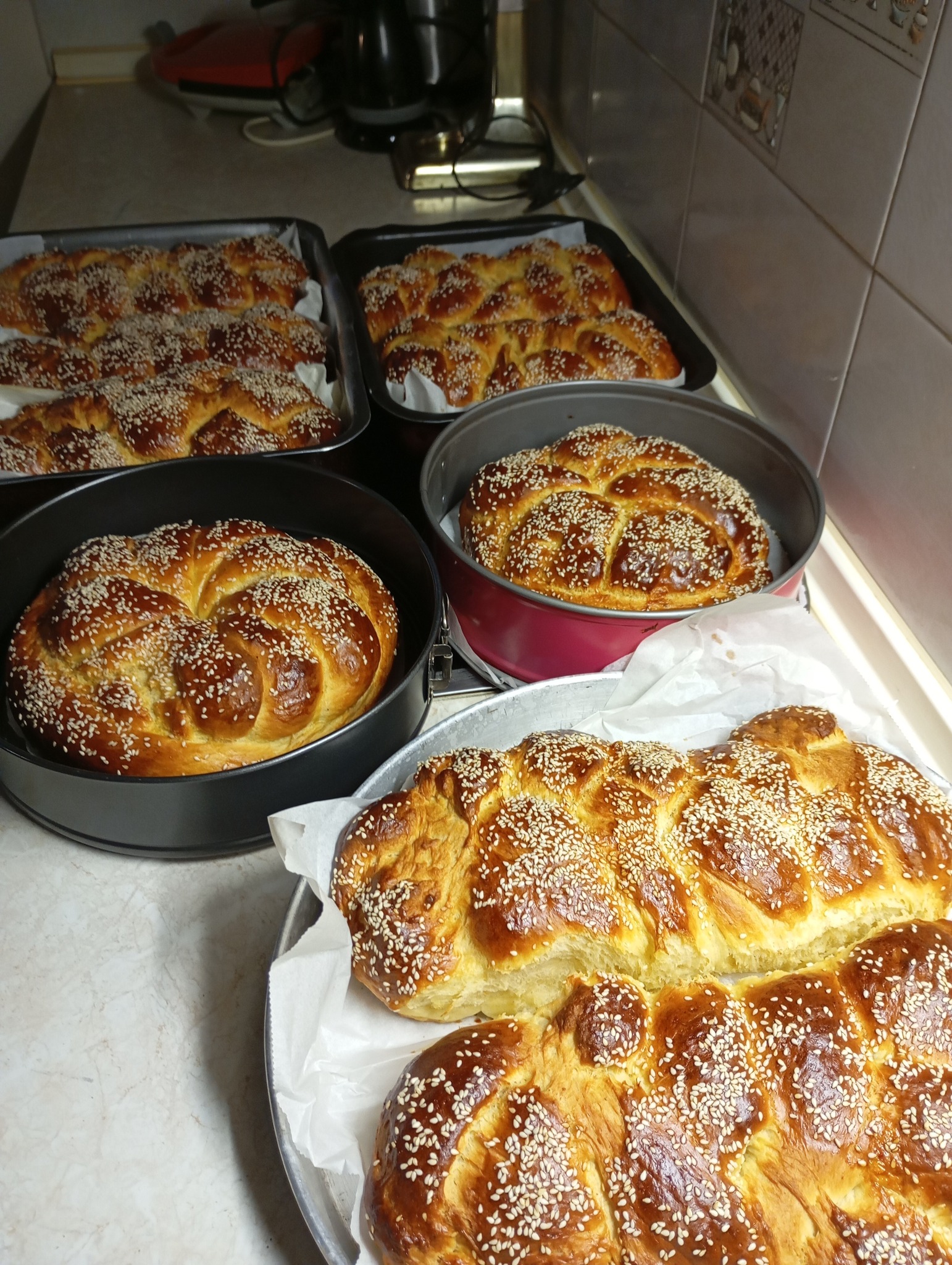 Αφράτα Πασχαλινά τσουρέκια με σουσάμι