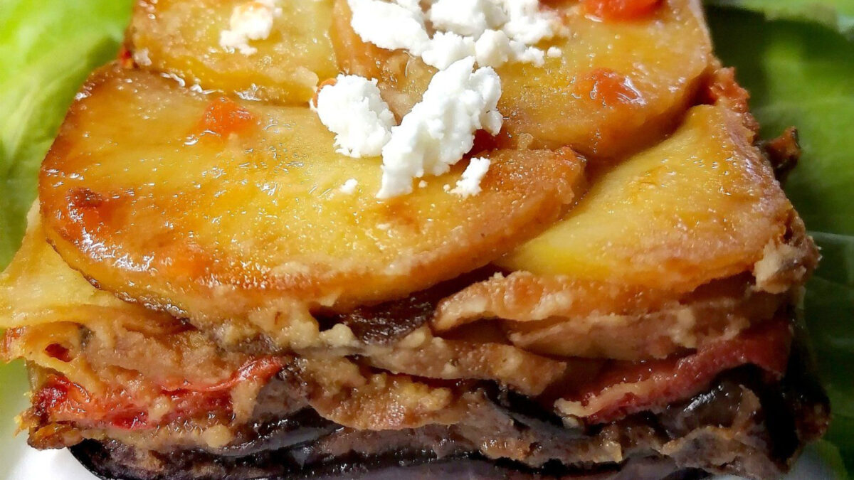 Αλμυρός κορμός με μελιτζάνες και πατάτες για τη νηστεία