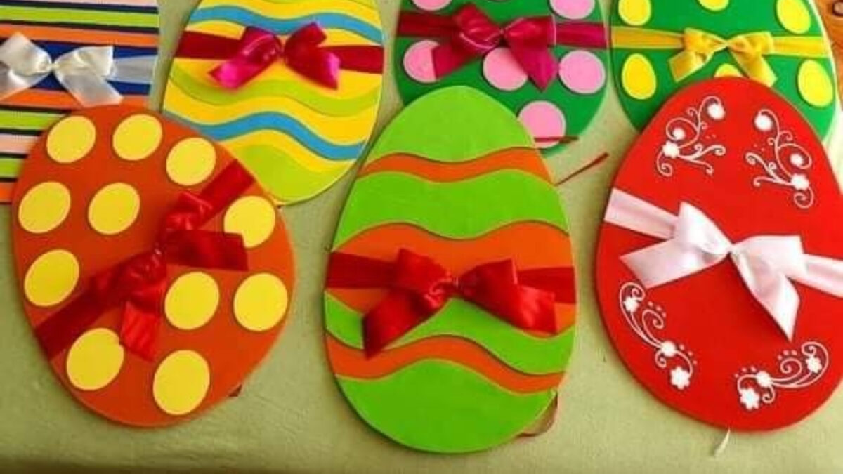 Εύκολες Πασχαλινές κατασκευές για παιδιά από χαρτόνι