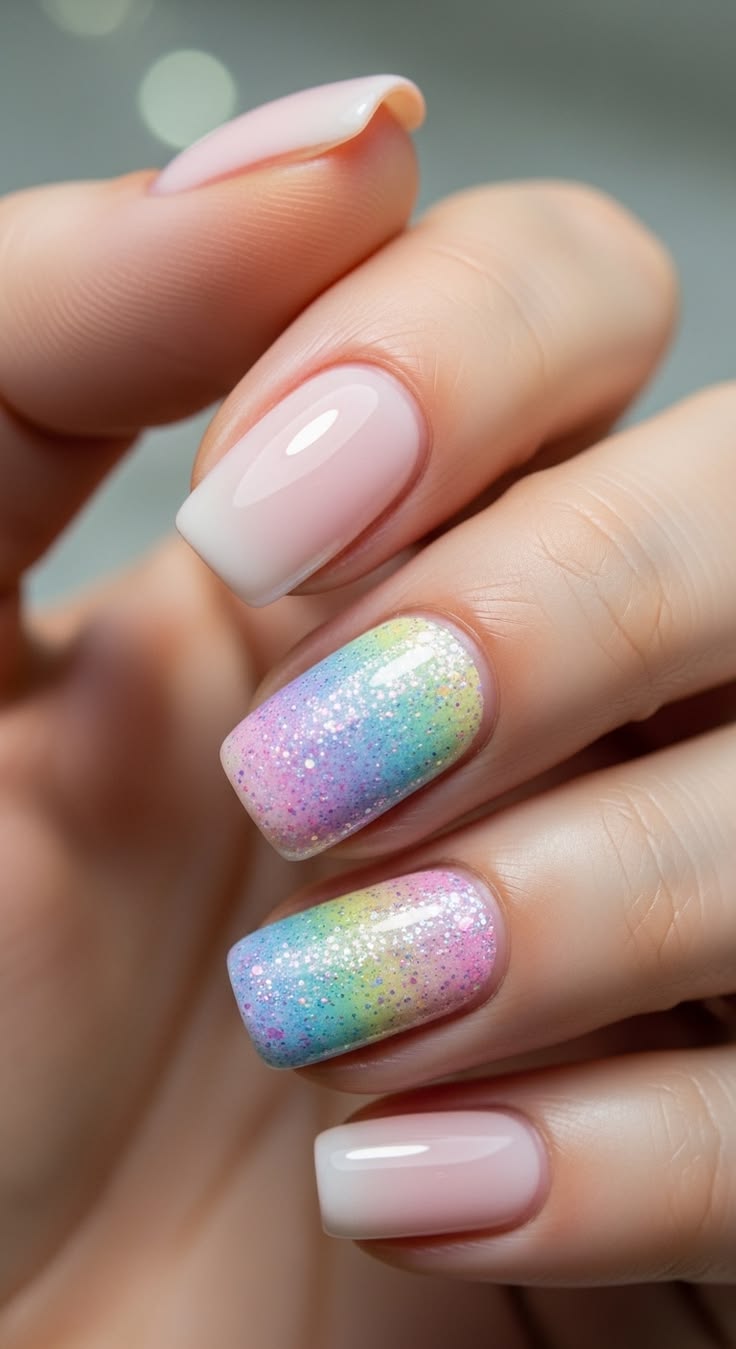 Ιδέες για σικ μανικιούρ με γκλίτερ σε όλες τις ανοιξιάτικες αποχρώσεις για το Πάσχα 2026