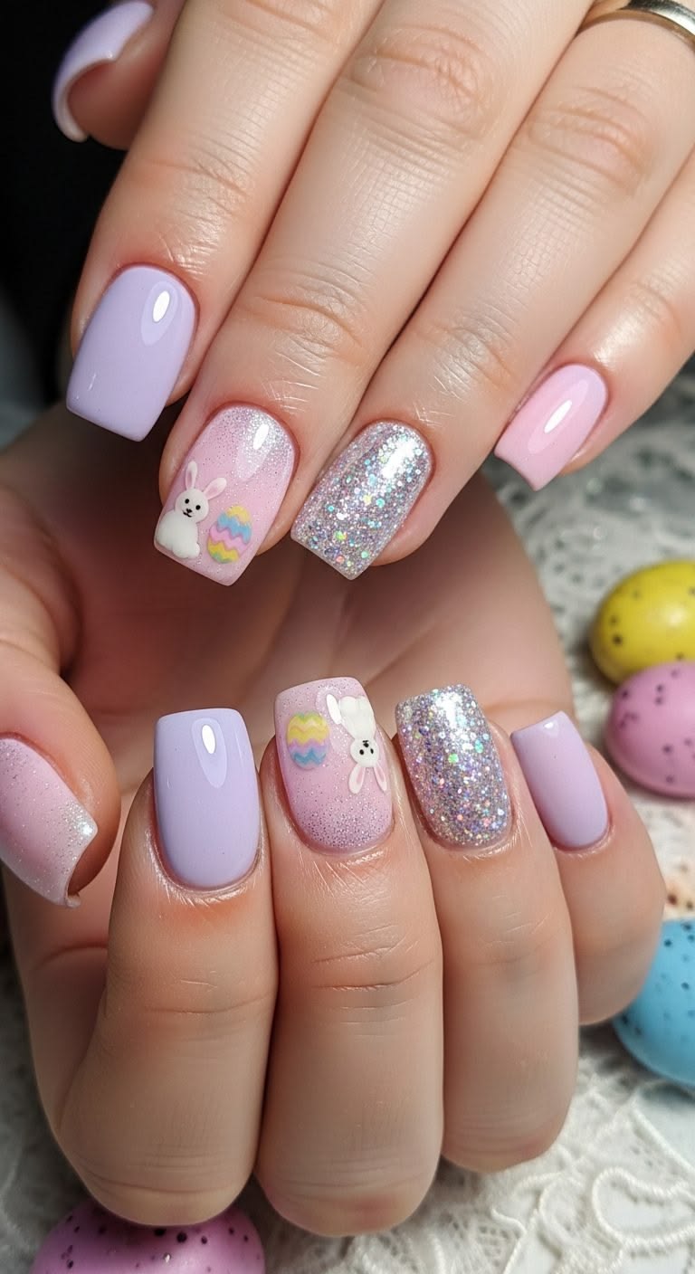 Ιδέες για σικ μανικιούρ με γκλίτερ σε όλες τις ανοιξιάτικες αποχρώσεις για το Πάσχα 2026