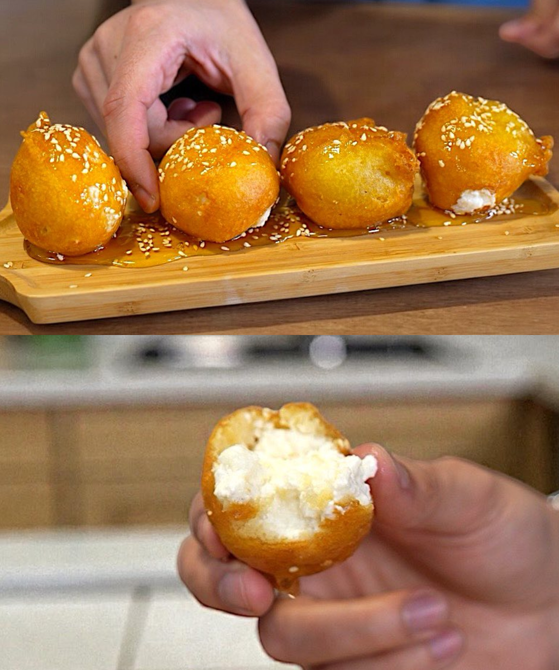 Λουκουμάδες φέτας με υλικό που τους κάνει αφράτους σαν βαμβάκι