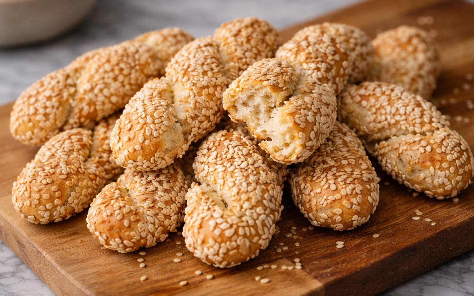 Vegan κουλουράκια πορτοκαλιού με σουσάμι και ταχίνι