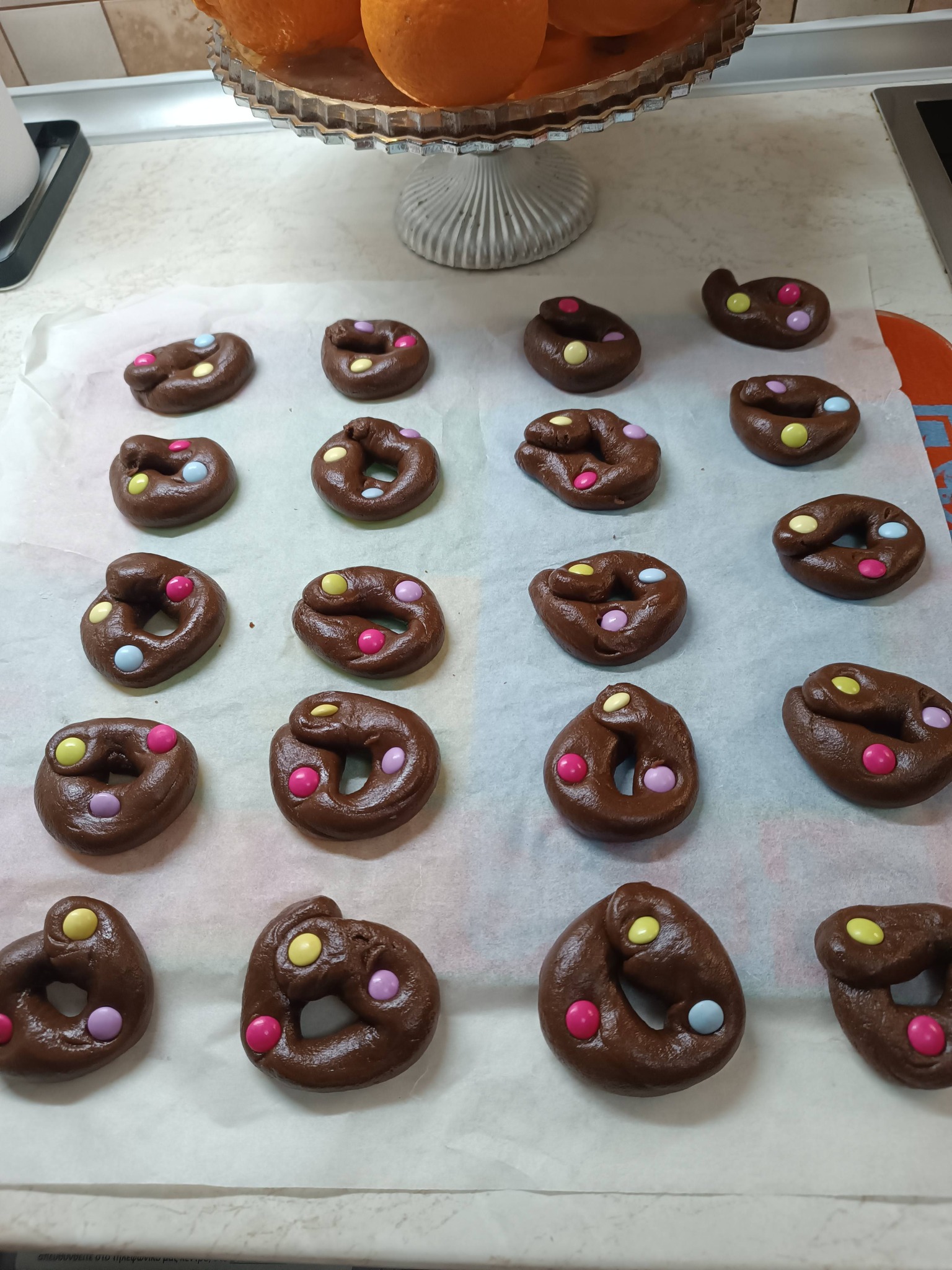 Κουλουράκια με ελαιόλαδο και κακάο για το σχολείο