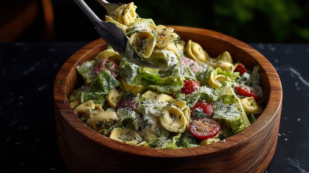 Μακαρονοσαλάτα με τορτελίνια και σώς με γιαούρτι και μαγιονέζα