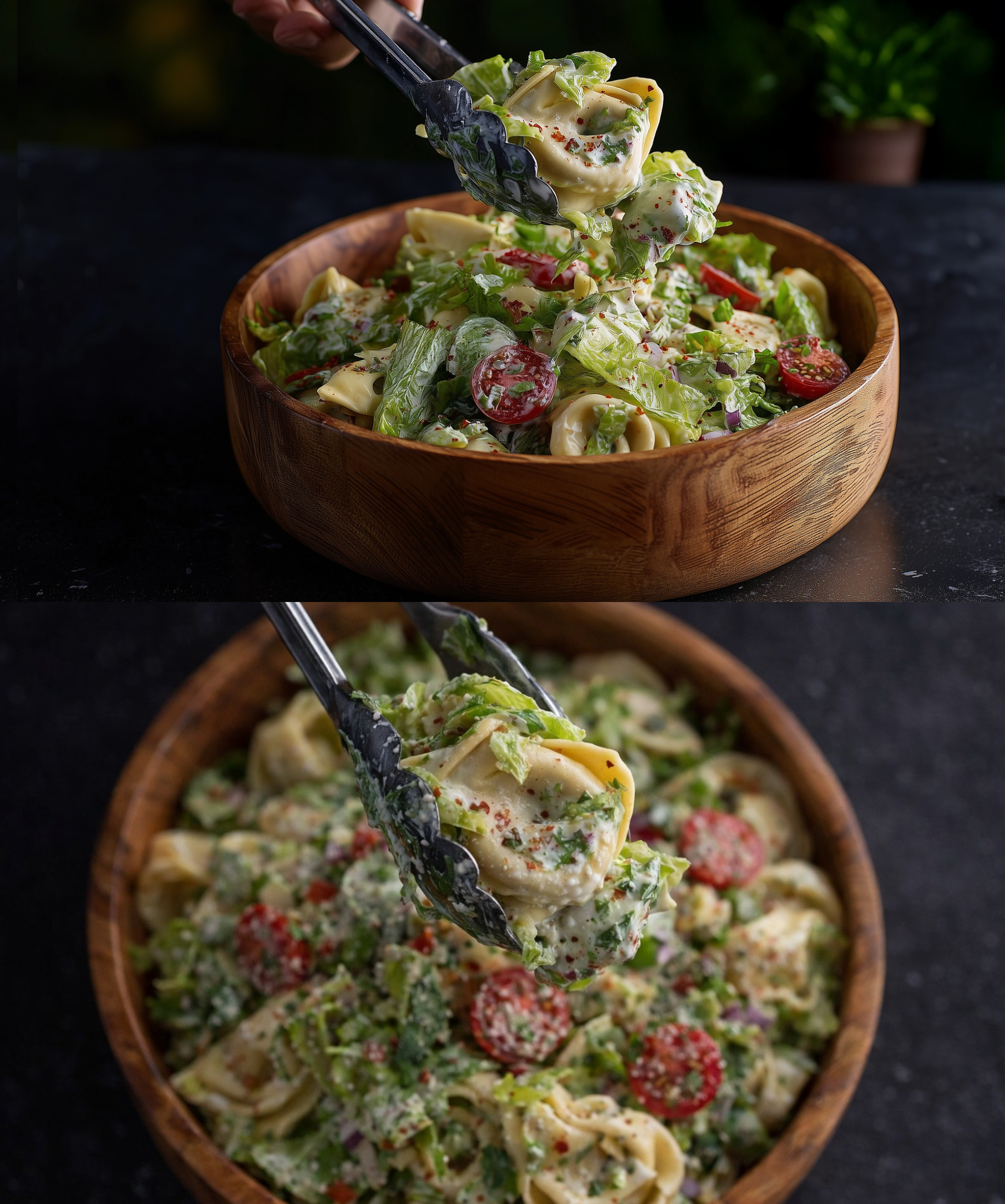 Μακαρονοσαλάτα με τορτελίνια και σώς με γιαούρτι και μαγιονέζα