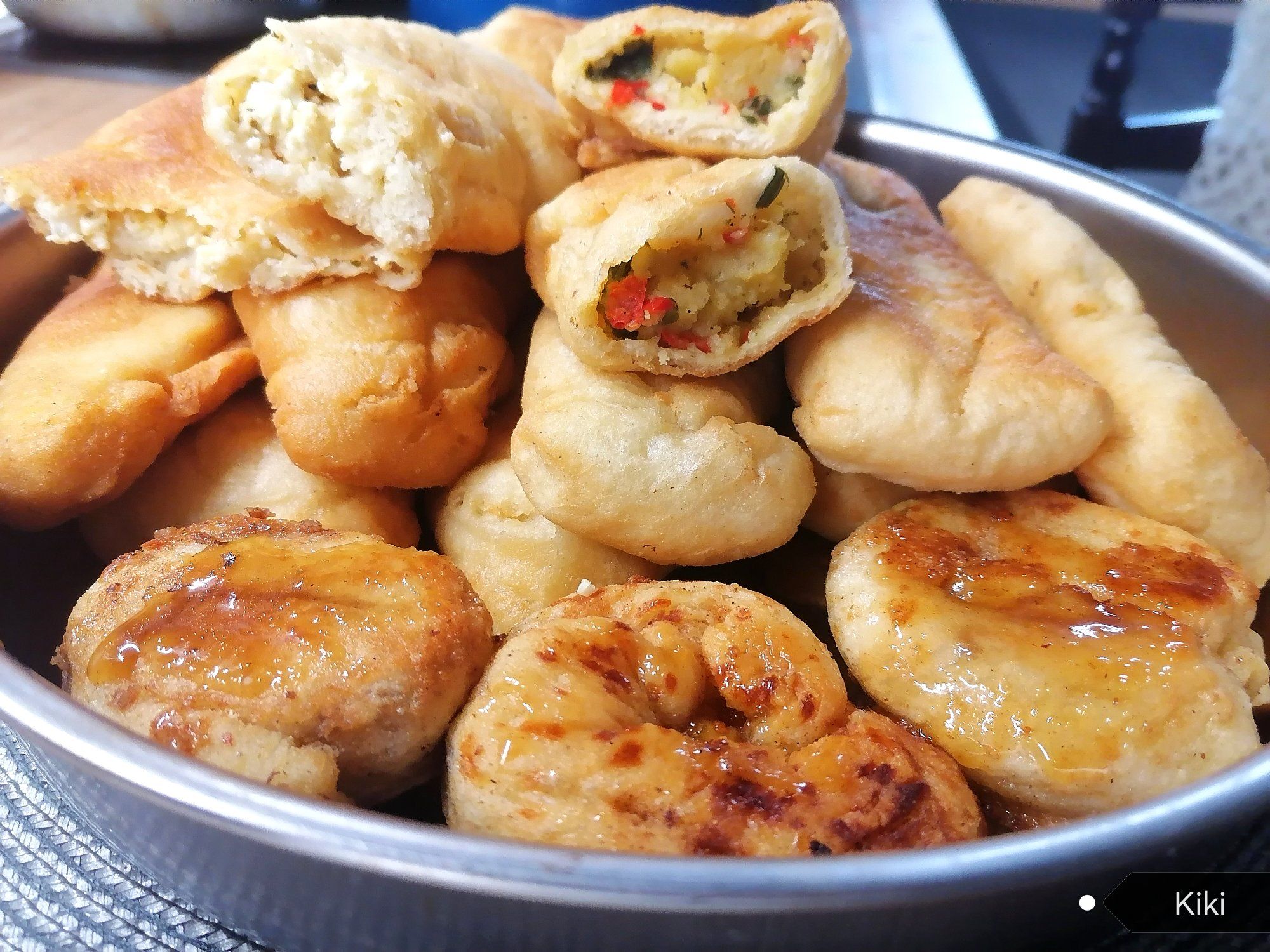 Νηστίσιμα πιροσκί με πατάτα σκέτος αφρός