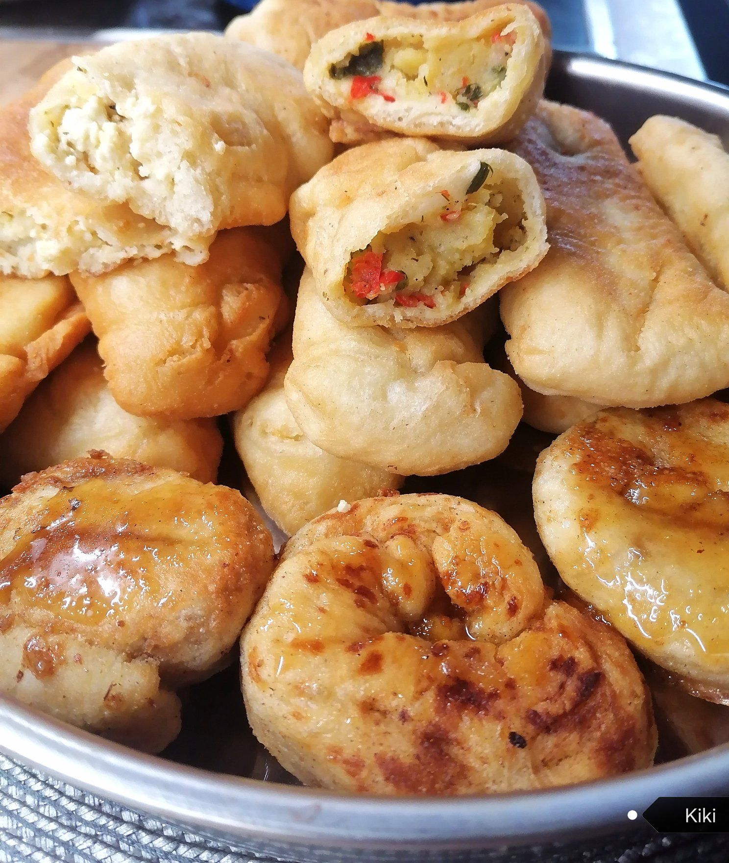 Νηστίσιμα πιροσκί με πατάτα σκέτος αφρός