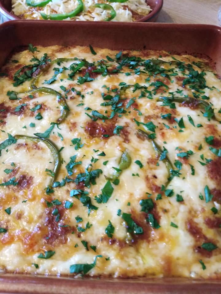 Σουφλέ με χοιρινό πουρέ και τυριά