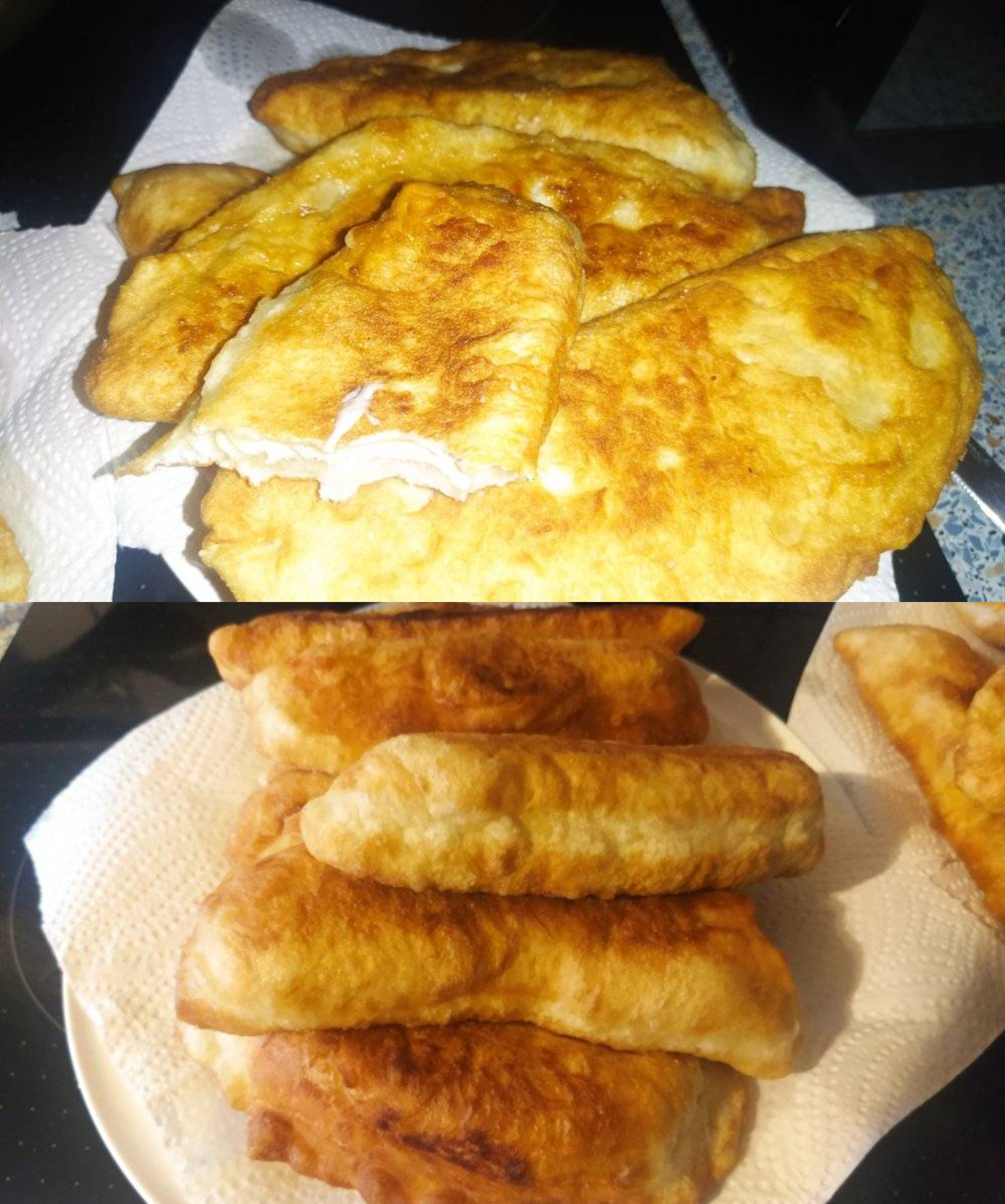 Τηγανοκουλούρες με φέτα και ζαμπόν για κολατσιό