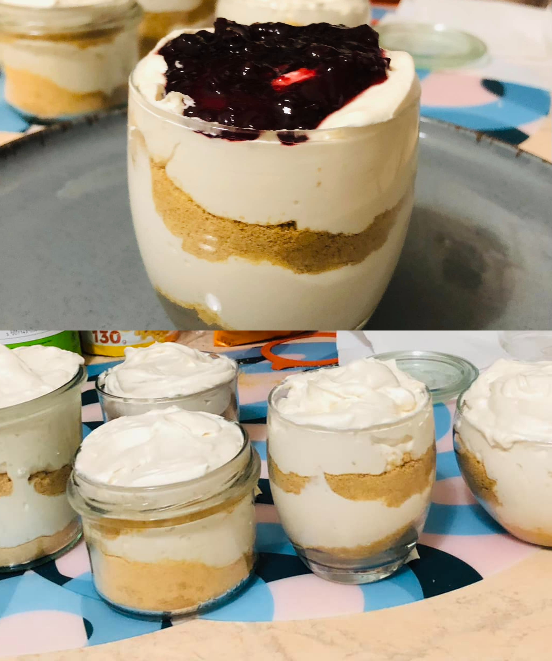 Cheesecake στο ποτήρι με γιαούρτι και cottage χωρίς ζάχαρη