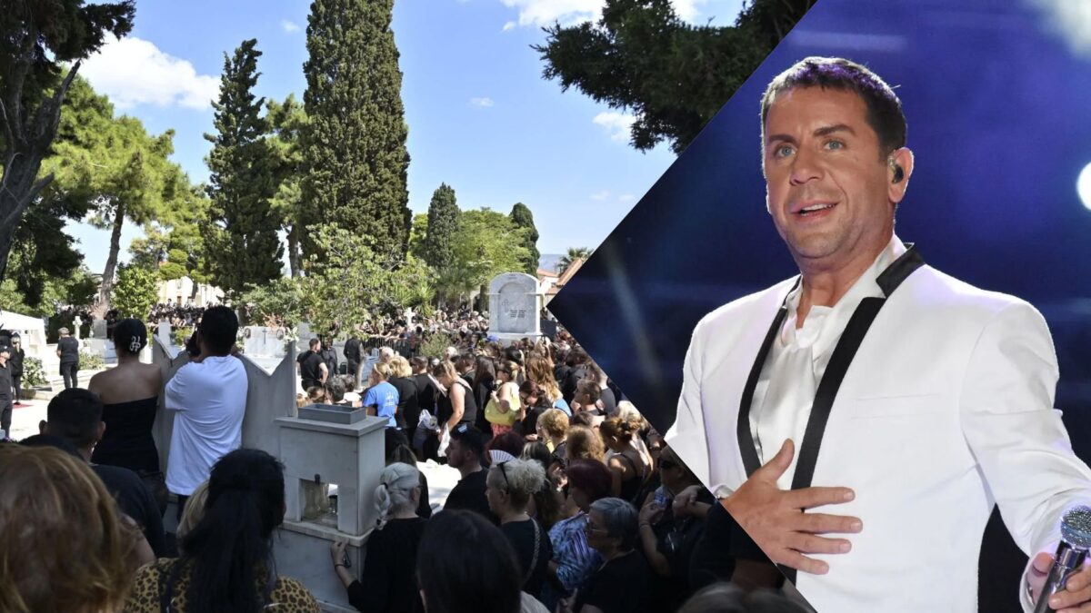 Απίστευτο περιστατικό στην ταφή του Γιώργου Μαζωνάκη: Ανέβηκαν πάνω σε τάφο για να βλέπουν καλύτερα και έπεσαν μέσα (video)